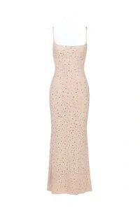 Vestido longo tule com pedraria Kwi