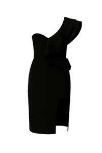 Vestido curto bandage um ombro Kwi