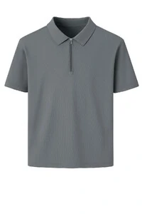 Camiseta polo masculina com zíper Kwi