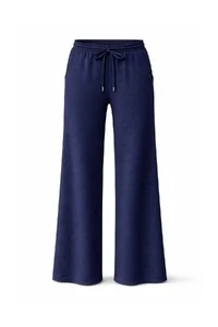 Calça feminina reta em neoprene com cordão Kwi