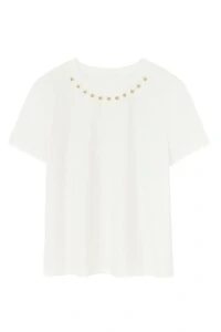 T-shirt feminina com aplicações no decote Kwi