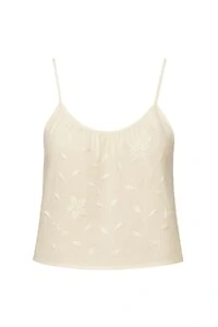 Blusa de alça fina com detalhe bordado Kwi