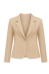 Blazer feminino de alfaiataria bordado Kwi