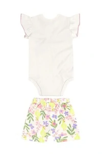Conjunto body e short em suedine Up Baby
