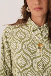 Camisa crepe estampa jardim Dress to