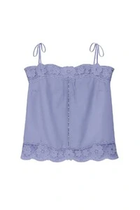 Blusa alça algodão com renda Kwi