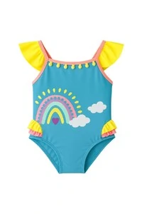 Maiô arco iris alça babadinho Kwi