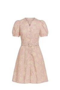 Vestido curto bordado mg balonê Kwi