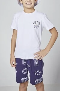 Camiseta infantil com estampa náutica Oliver