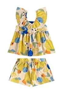 Conjunto blusa e short em malha flame Up Baby