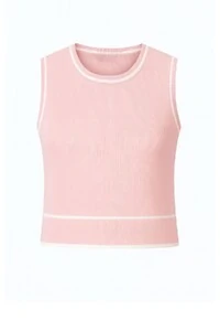 Regata em tricot com detalhes canelados Kwi