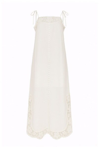 FotoVestido alça algodão com guipir Kwi