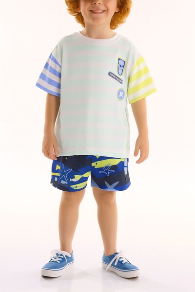 Foto Conjunto camiseta malha e bermuda molecotton Três E Já