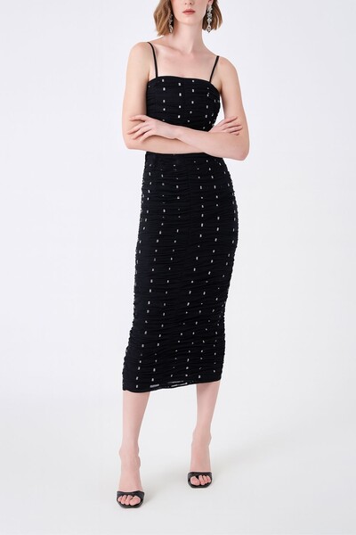 Foto Vestido midi franzido hotfix Rock Lola