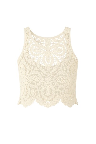 Foto Blusa regata crochê trevo Kwi