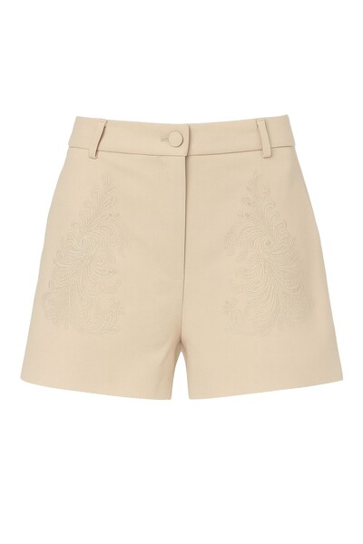 Foto Shorts feminino de alfaiataria bordado Kwi