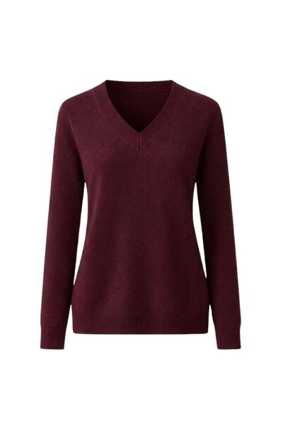 Foto Suéter feminino retilínea básica com decote V Kwi