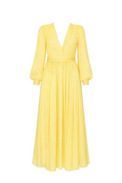 Foto Vestido longo voil manga longa Kwi