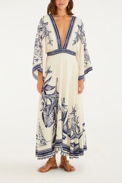 Foto Vestido midi mar de ondas Farm