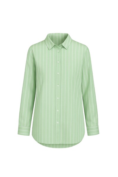 Foto Camisa oversized listrada feminina Kwi