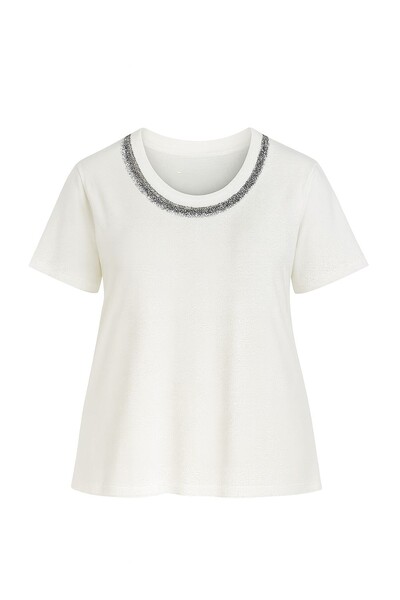 Foto Tshirt plus size com aplicação de strass Kwi