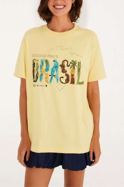 Foto Tshirt media soy brasil amarelo selo Farm