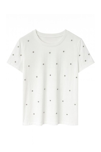 Foto Tshirt plus size com aplicações de perolas Kwi