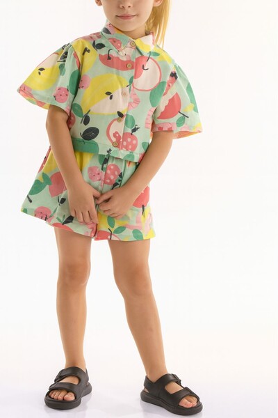 Foto Conjunto camisa e short em viscolinho Três E Já