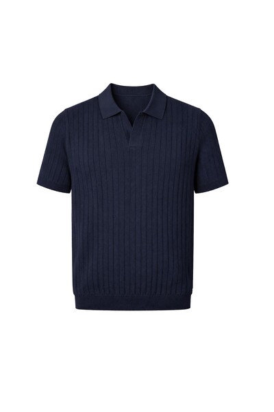 Foto Polo masculina em retilinea texturizada Kwi