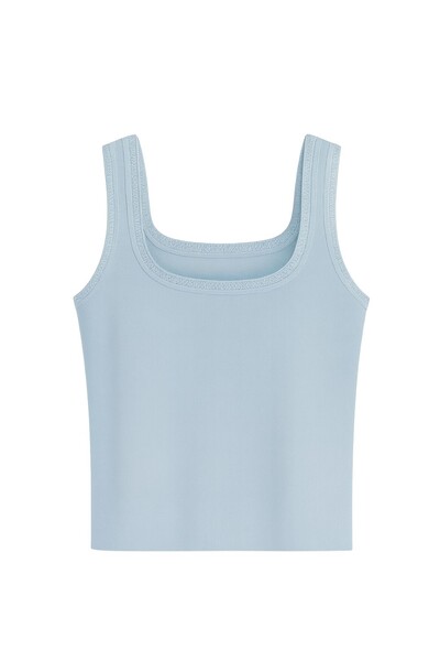 Foto Regata fresh decote quadrado tricot Kwi