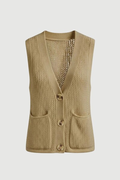 Foto Colete feminino em tricot vazado Kwi