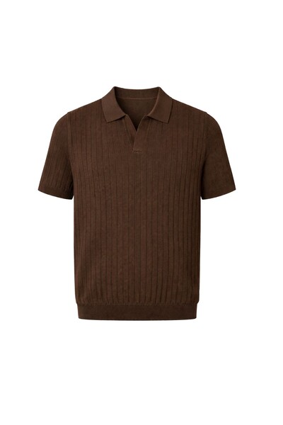 Foto Polo masculina em retilinea texturizada Kwi