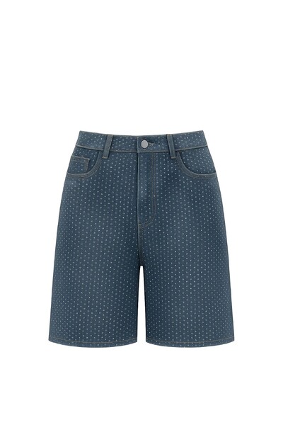 Foto Bermuda jeans com strass Kwi