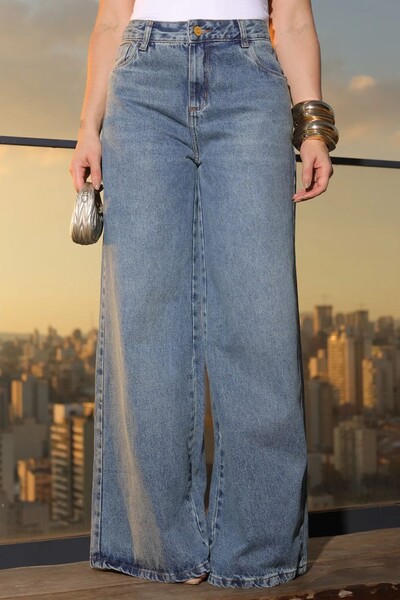 Foto Calça jeans fem relaxed Consciência Jeans