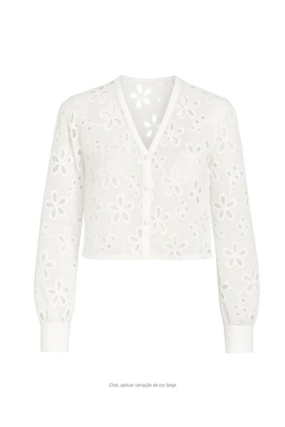 Foto Camisa cropped guipir c/ transparência Kwi