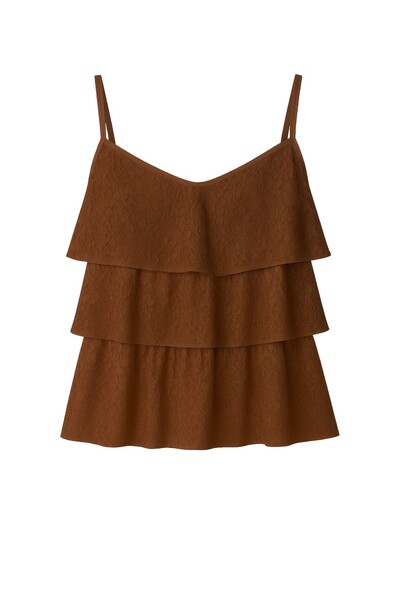 Foto Blusa alça de renda com babado Kwi