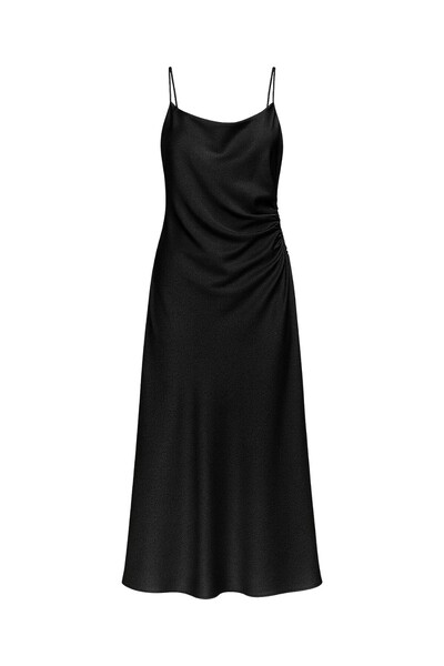 Foto Vestido cetim dradeado cintura Kwi