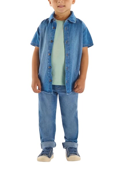 Foto Camisa manga curta jeans Up Baby