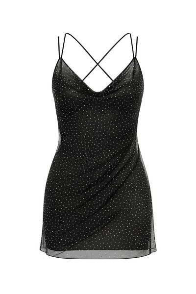 Foto Vestido curto de tule com hotfix Kwi