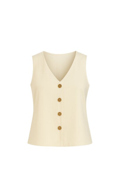 Foto Blusa colete feminina com botões frontais Kwi