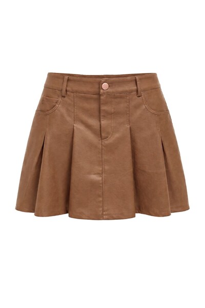 Foto Mini saia pu com pregas Kwi