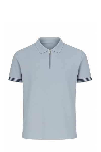 Foto Polo masculina com zíper e detalhe na manga Kwi