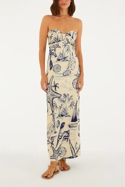 Foto Vestido sem alça mar de ondas Farm