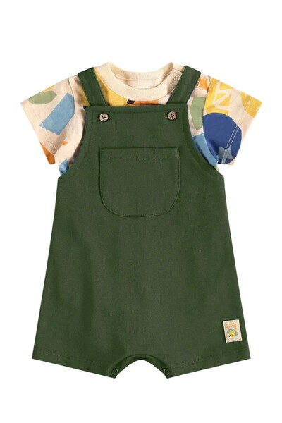 Foto Conjunto body malha flame e jardineira moletom Up Baby