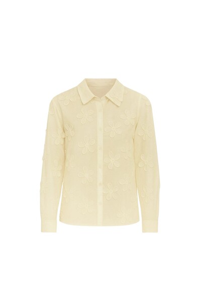 Foto Camisa feminina em revelo floral Kwi