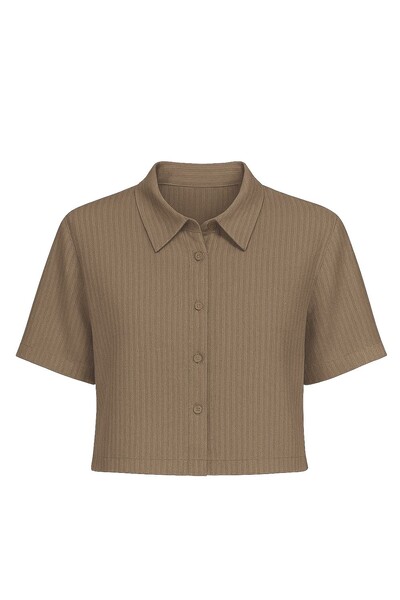 Foto Camisa cropped manga curta Kwi