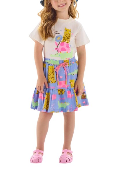 Foto Conjunto blusa meia malha e saia cotton Up Baby