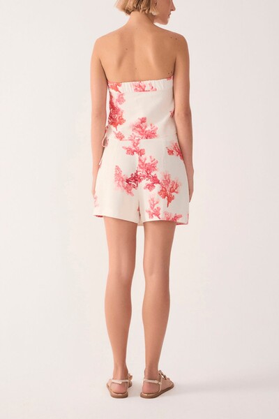 FotoShort saia linho estampa coral Dress to