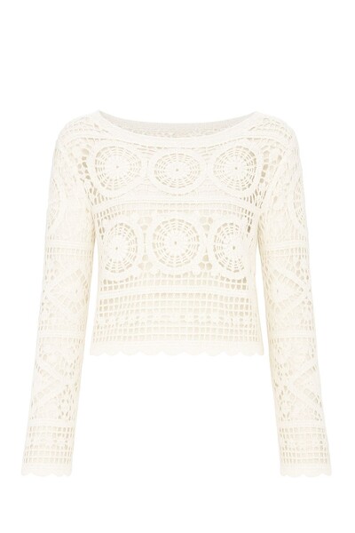 Foto Blusa crochê manga longa mandala Kwi