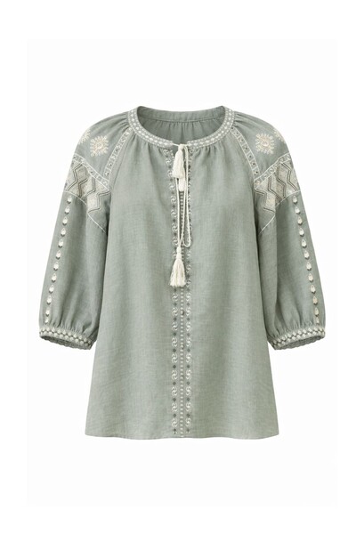 Foto Bata com bordados manga curta Kwi